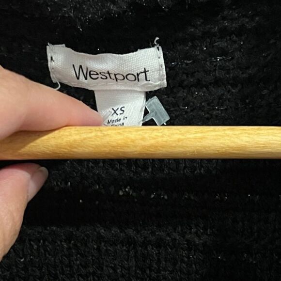 WestPort metallic Black Faux Fur Cardigan Size XS - Picture 5 of 6